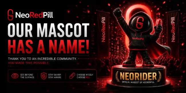 NeoRedPill mascot naming results announcement with official NRP mascot